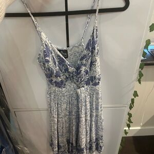 Floral Blue and White Dress